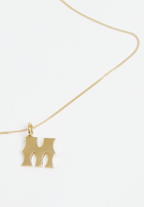 Matter of Fakt - M Initial Pendant - brass