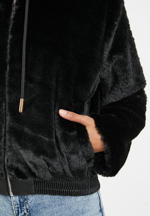 dailyfriday - Fur jacket - black