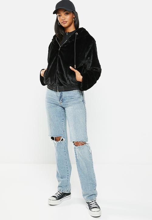 dailyfriday - Fur jacket - black