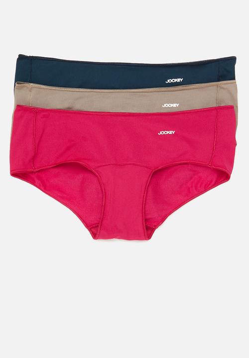 Jockey - 3 pack npl knicker - midnight navy/cappucino/persian red