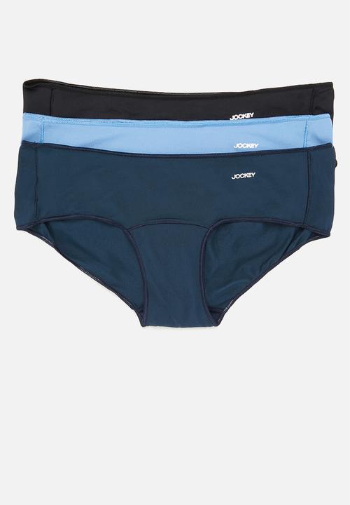 Jockey - 3 pack npl knicker - black/tranquil blue/midnight navy