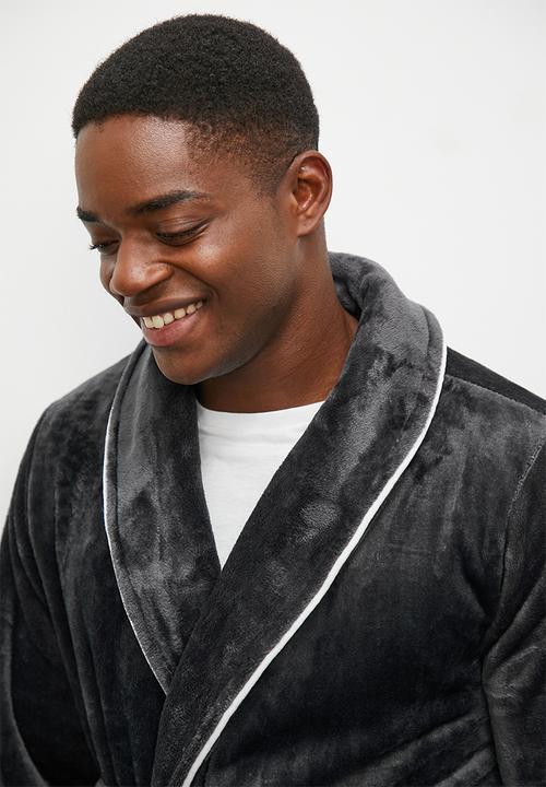basicthread - Plush robe - black