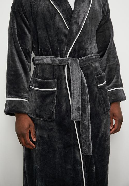 basicthread - Plush robe - black