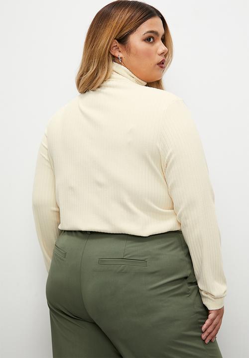 Superbalist - Roll neck fitted  top  -  white