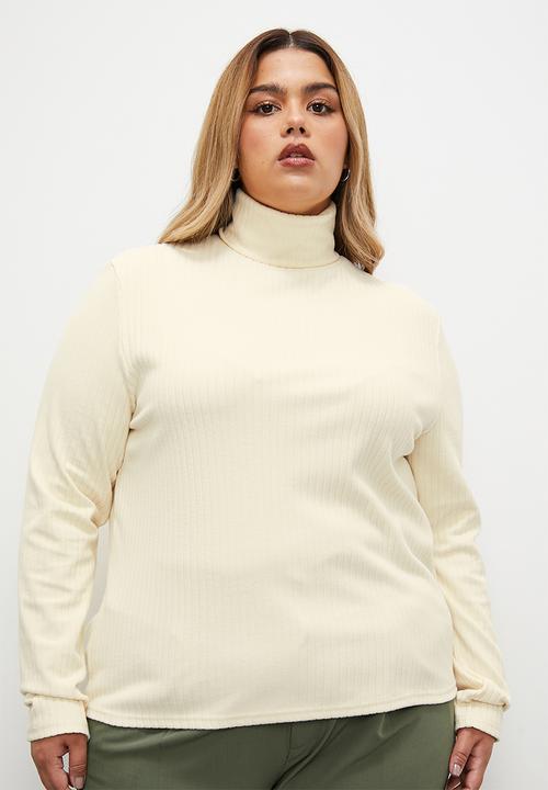 Superbalist - Roll neck fitted  top  -  white