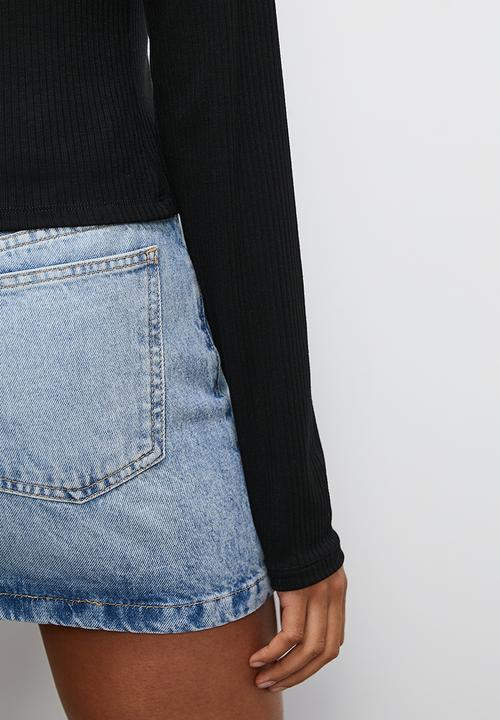 Blake - Cut-out rib top - black