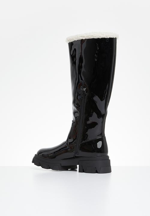 Public Desire - Ember knee length boot - black borg lining