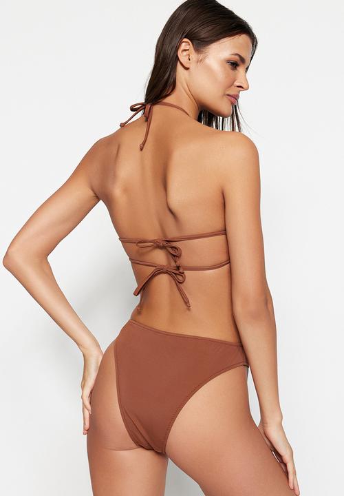 Trendyol - Cut out detail swimsuit - brown