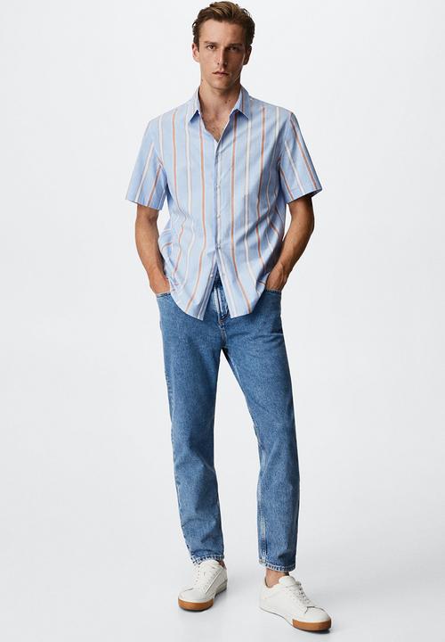 MANGO - Shirt stripe1 - blue