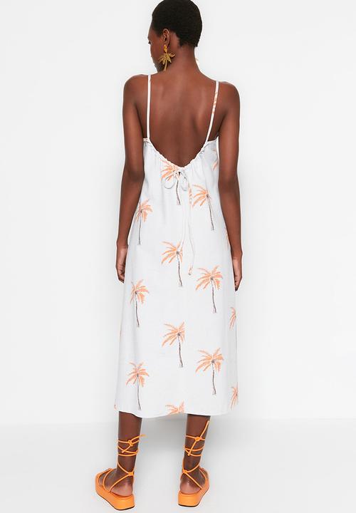 Trendyol - Palms shift dress - white