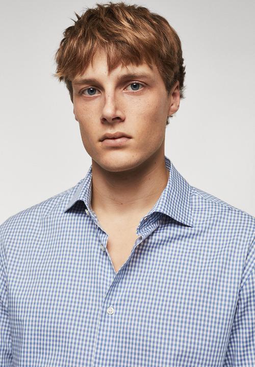 MANGO - Shirt vichy - skye blue