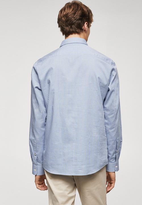 MANGO - Shirt vichy - skye blue