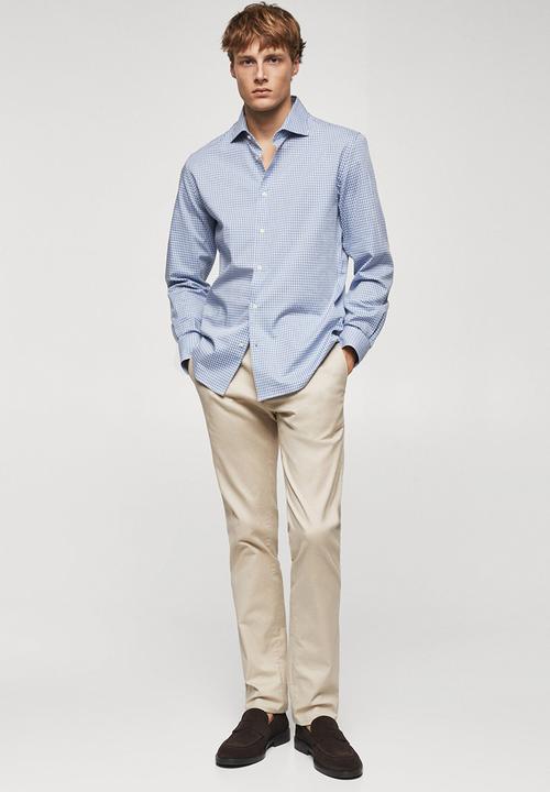 MANGO - Shirt vichy - skye blue