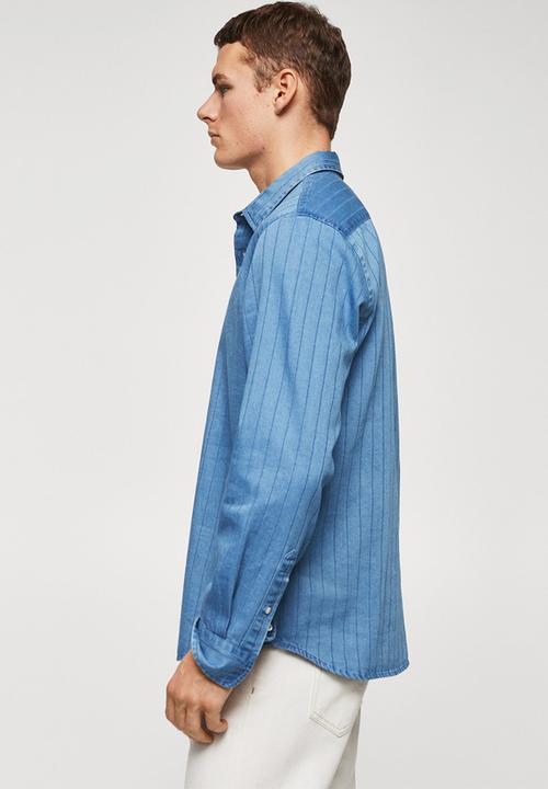 MANGO - Shirt taray - blue