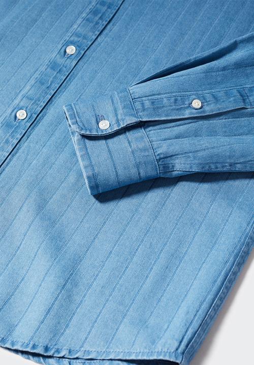 MANGO - Shirt taray - blue