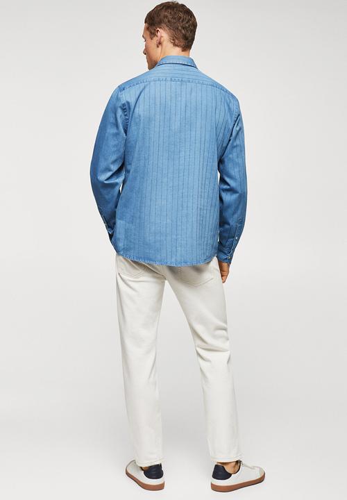 MANGO - Shirt taray - blue