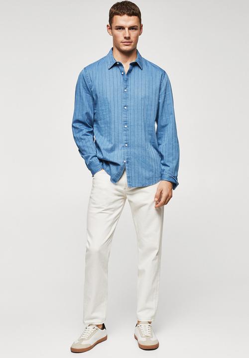 MANGO - Shirt taray - blue