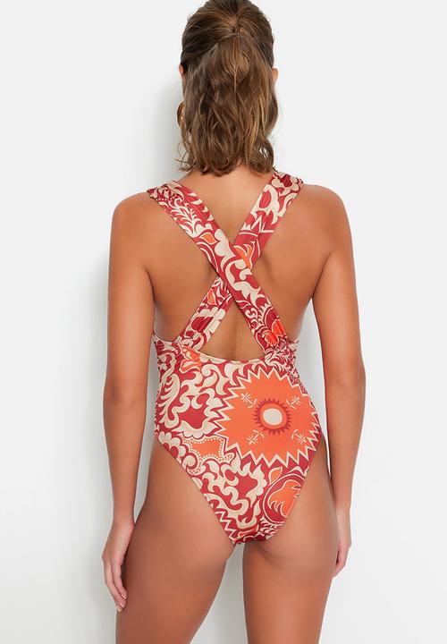 Trendyol - Ruched one piece detail swimsuit - multi