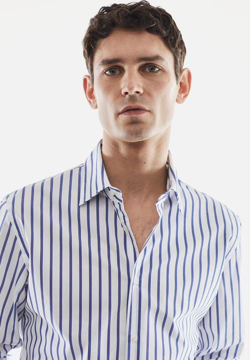 MANGO - Shirt marisma - white & blue