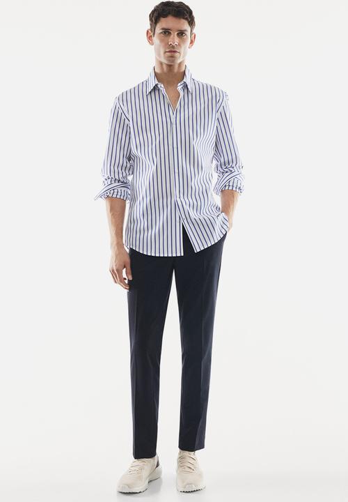 MANGO - Shirt marisma - white & blue