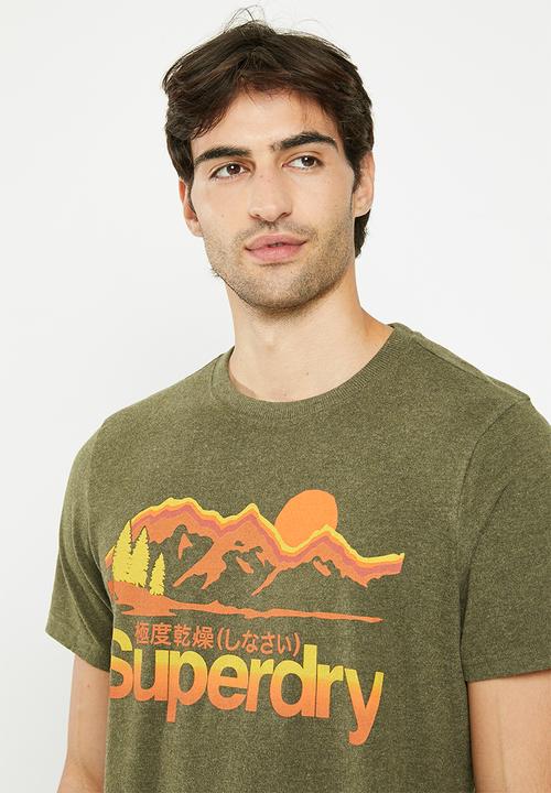 Superdry. - Cl great outdoors tee - winter khaki grit
