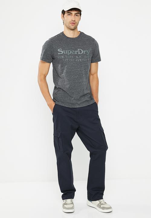 Superdry. - Vintage venue tonal tee - charcoal heather