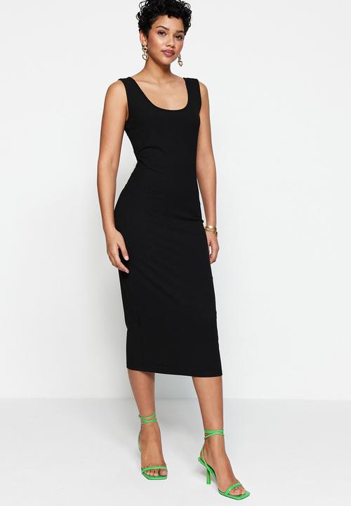 Trendyol - Back tie detailed dress - black