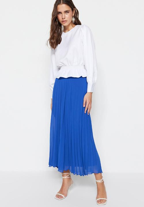 Trendyol - Modest pleated skirt - cobalt