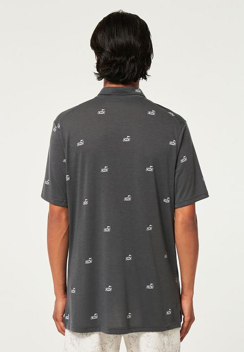 Oakley - Oakley golf flag polo - golf pattern dark slate