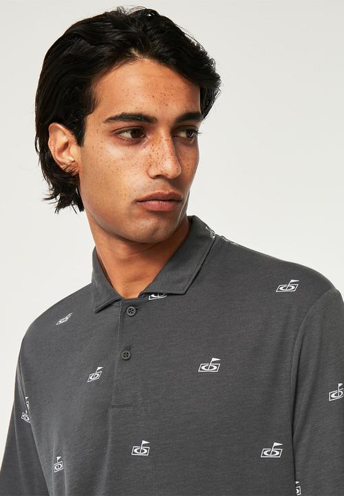 Oakley - Oakley golf flag polo - golf pattern dark slate