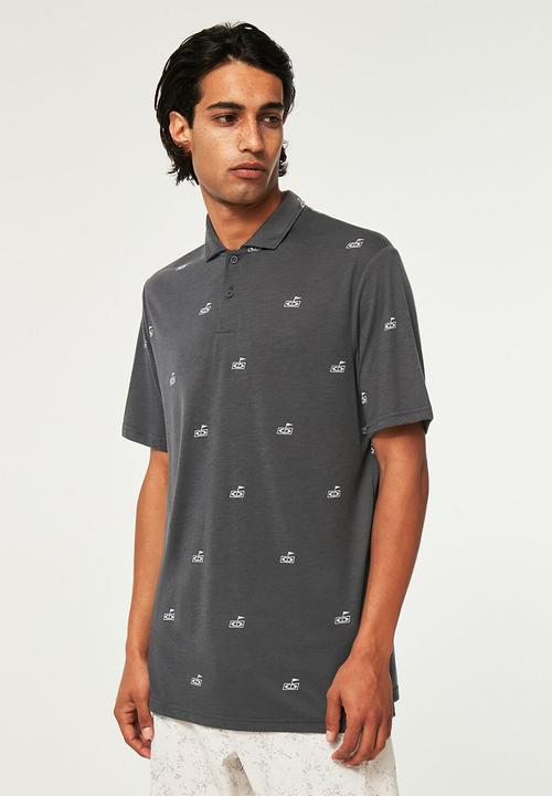 Oakley - Oakley golf flag polo - golf pattern dark slate