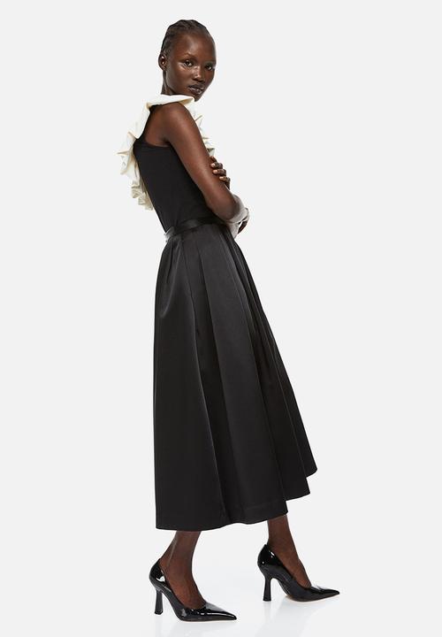 H&M - Flounced one-shoulder top - black & white 