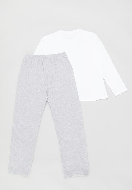 Rebel Republic - Girls pj set - white/grey stripe