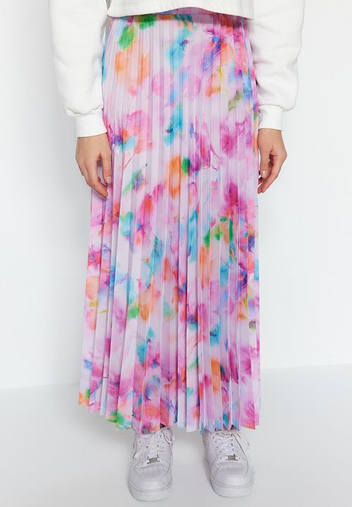 Trendyol - Modest print pleated skirt - lilac