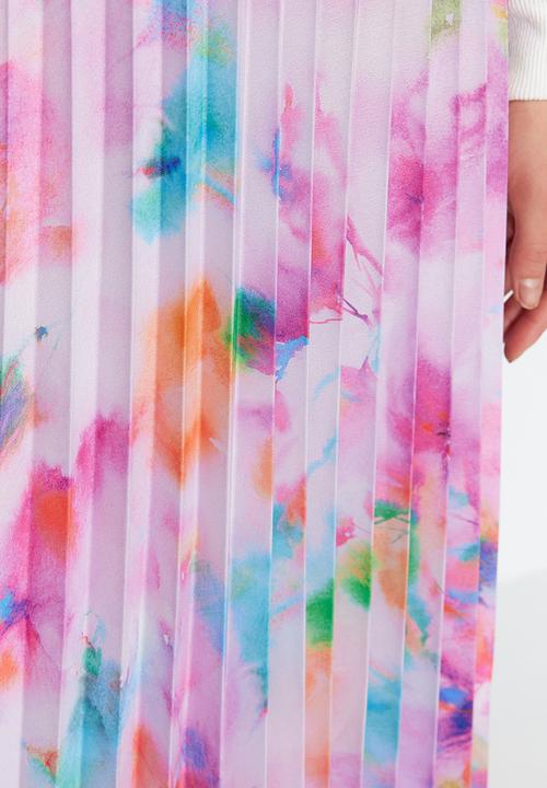 Trendyol - Modest print pleated skirt - lilac