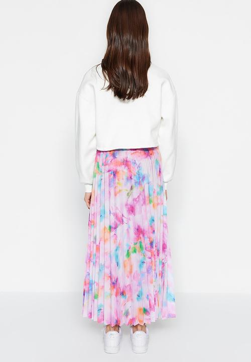 Trendyol - Modest print pleated skirt - lilac