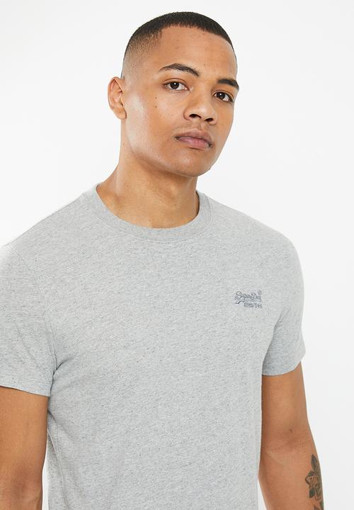 Superdry. - Vintage logo emb tee - pumice stone marl