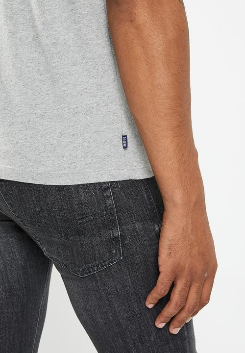 Superdry. - Vintage logo emb tee - pumice stone marl