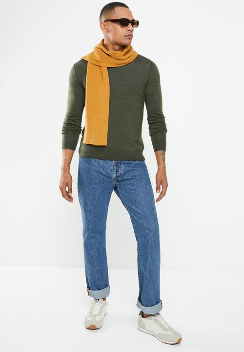 Superdry. - Merino vee neck - army khaki marl