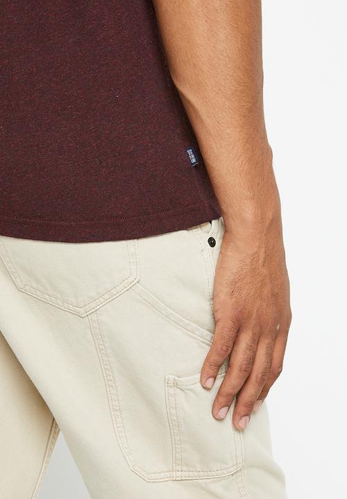 Superdry. - Vintage logo emb tee - deepest burgundy grit