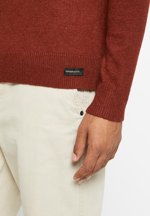 Superdry. - Vintage lambswool crew - chilli