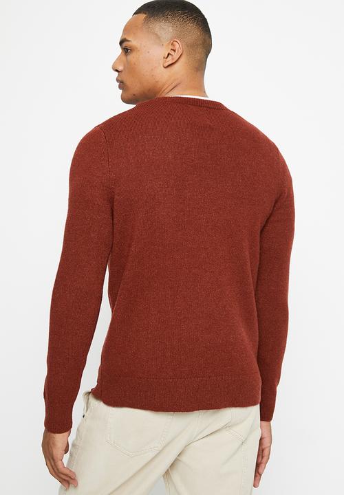 Superdry. - Vintage lambswool crew - chilli