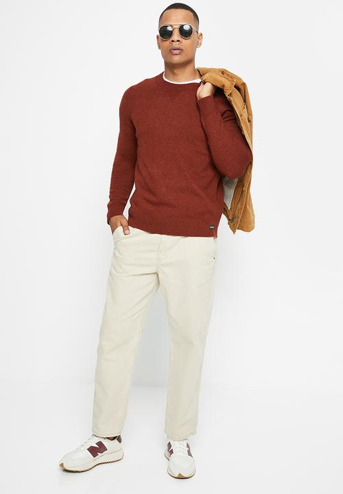 Superdry. - Vintage lambswool crew - chilli