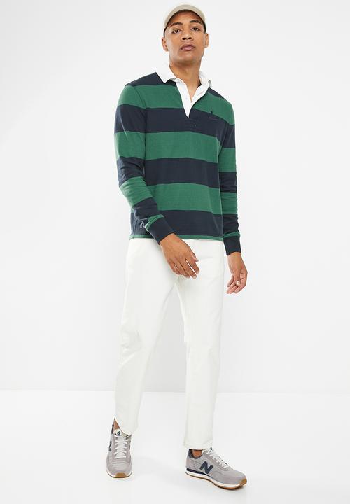 Superdry. - Vintage laundered long sleeve rugby - eclipse navy stripe