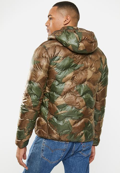 Superdry. - Vintage hooded mid layer - brush camo aop