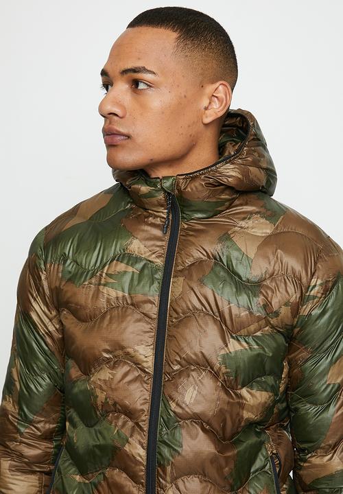 Superdry. - Vintage hooded mid layer - brush camo aop