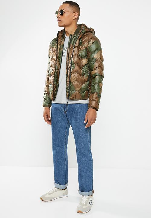 Superdry. - Vintage hooded mid layer - brush camo aop