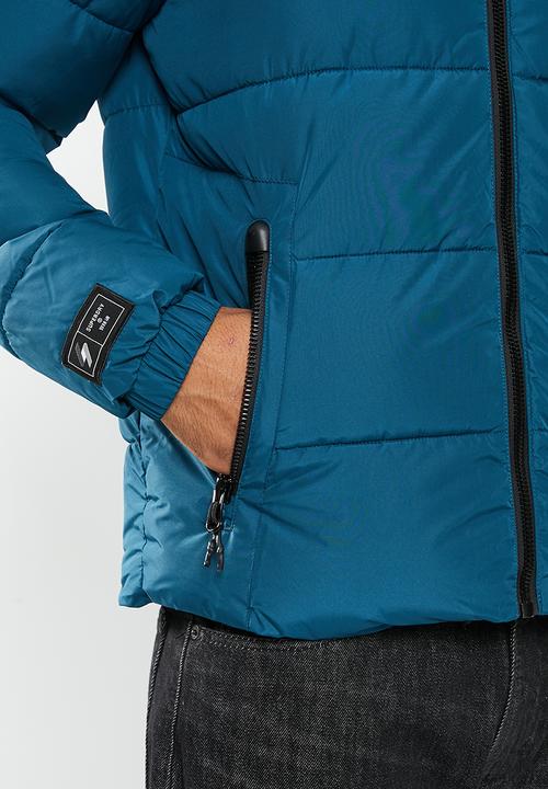 Superdry. - Hooded sports puffer - sailor blue