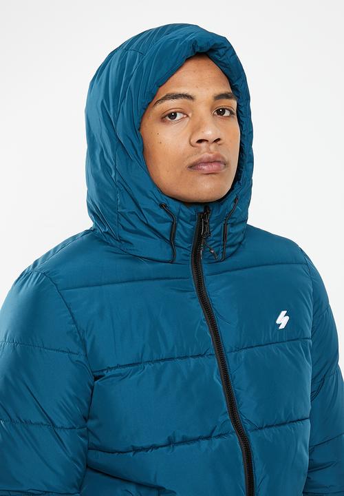 Superdry. - Hooded sports puffer - sailor blue