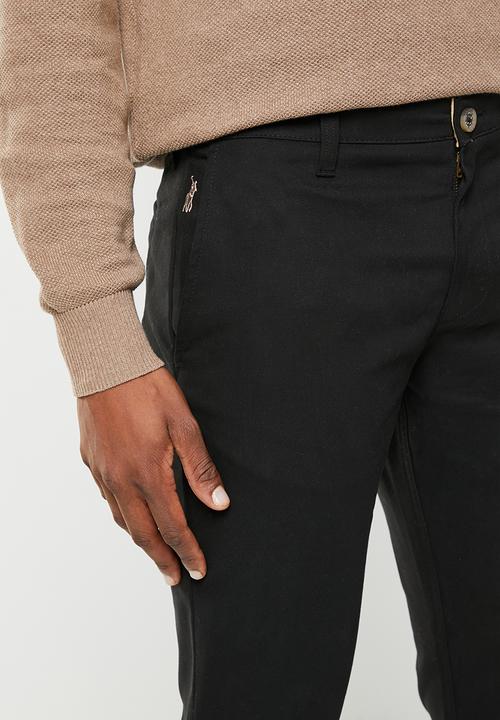 POLO - Mens milan straight leg chino - black 